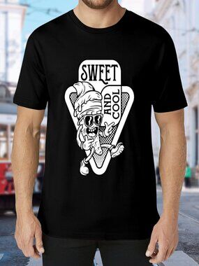 Black "Sweet and Cool" Graphic Tee - Men's Short Sleeve
